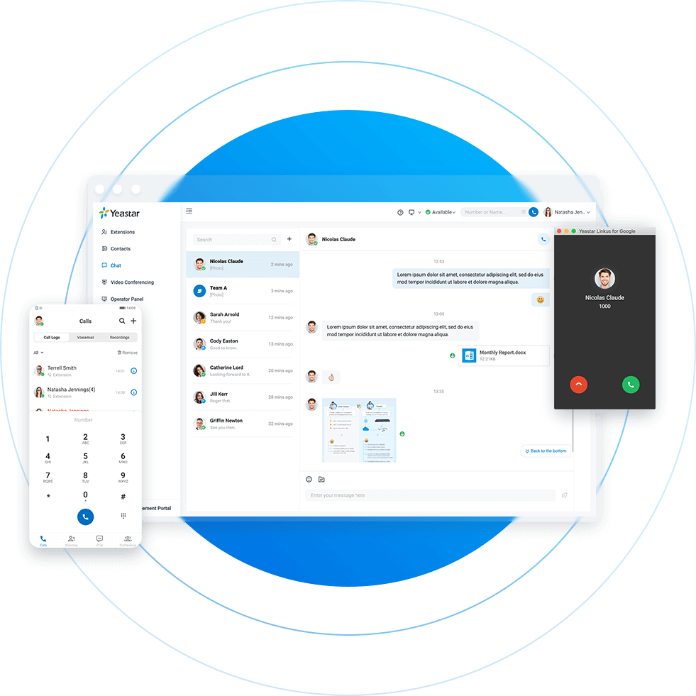 Yeastar IPBX - Linkus chat et appel